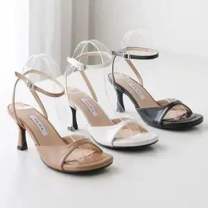 국내제작 라운드 발목 스트랩 여성 샌들힐미들힐Y WD7FE9E