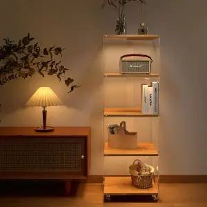 투명 책장 아크릴 회전식 북타워 조립 매니큐어 립스틱 안경 진열 수납