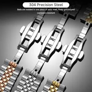 삼성 갤럭시 워치 8 클래식 46mm 8 44/40mm용 메탈 스트랩 갤럭시 워치 울트라 2025용 스테인리스 스틸 편