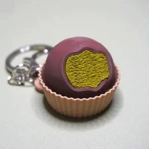 두쫀쿠 키캡 키링 클리커 클릭 키보드 자동차 가방 인형 키홀더 남자 여자 선물_24312955