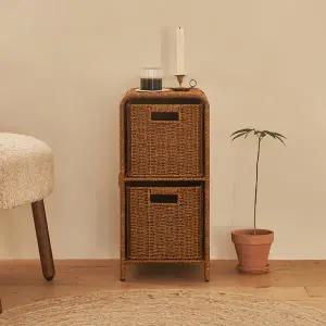 동서가구 라누 PP라탄 2단 슬림 수납장 DF927297