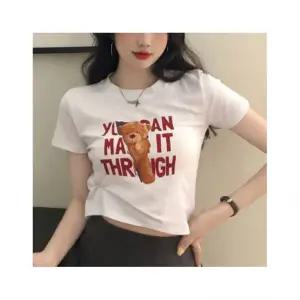 비틀버드 곰돌이 영문 크롭 반팔티 URD-013