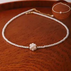 휴가진주목걸이 시후주얼리 꽃진주 펜던트 진주목걸이 3mm EC366N