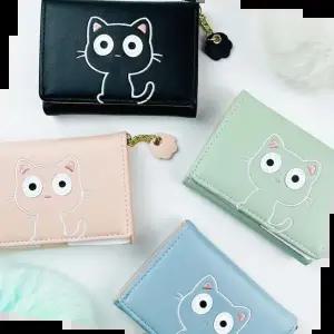 파스텔지갑 왕눈 고양이 파스텔 여성 지갑 4COLOR