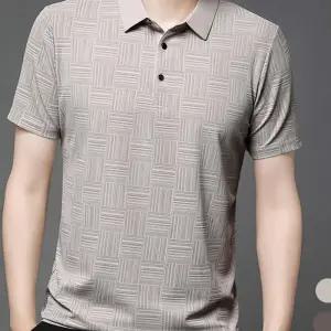 (올핀)남성 카라 반팔 티셔츠 여름 시원한 소재 고급스러운 패턴