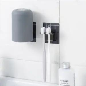 모던 접 착식 칫솔걸이2인욕실 꽂이 양치컵 거치대