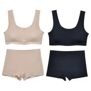 모던한룩 쿨매쉬 타공 노와이어 심리스 스포츠 브라팬티 세트