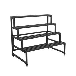 철제 계단식 진열대 3단 받침 80X6X75 고중량 블랙 매대 다이 계단