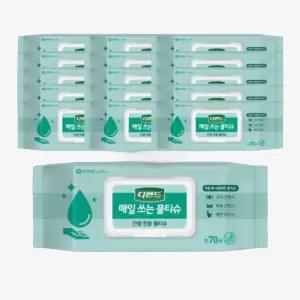 디펜드 대용량 물티슈 환자용 70매 X 16팩 캡형