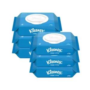 가정용 먼지 세정 코튼클린 물티슈 캡형 72매 6팩 형티슈 보습 깨끗한 멀티 용물 고급 리필 엠보싱