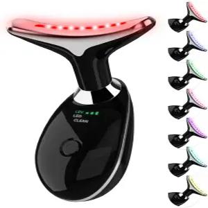 얼굴용 레드 라이트 테라피 집에서 피부 관리를 위한 7가지 컬러 LED 페이셜 지팡이 목용 블루 페이스