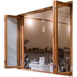 원목 접이식 폴딩창 창호 카운터형 이중유리 단열 맞춤