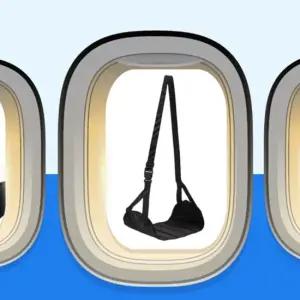 WL 비행기 기차 여행용 발받침 풋레스트 걸이식 다리올리기 기내용 발해먹 사무실 발받침