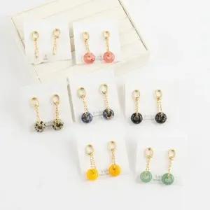 [다잇템] 여성 아연 롱 체인 티타늄 드롭 스틸 옥구슬 귀걸이_20507951_588872