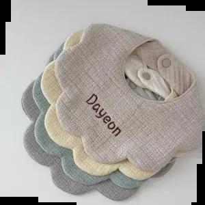 아기침받이 은화 아기 영유아 신생아 플라워 자수턱받이