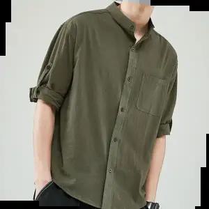 여자맨투맨 데일리 캐주얼 남성 여름 차이나 카라 린넨 7부 셔츠