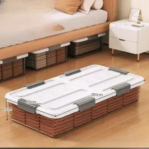 슬라이딩 리빙박스 긴박스 의류 창고정리 다용도 옷 침대밑 수납함 101x51x13cm