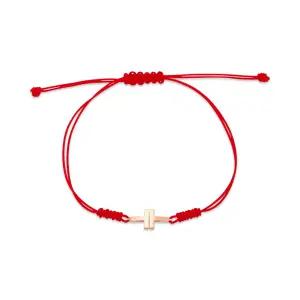 18K 더블 T 실크끈 레드 실팔찌 PNB35877