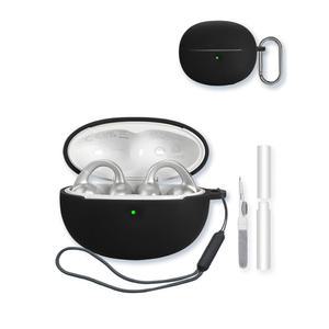 Baseus Bowie MC1 프로 트루 무선 노이즈 캔슬링 이어버드, 소프트 프로텍션, 열쇠고리 및 클리닝 키트가 포함된 BOVUGAC 실리콘 케이스 커버, 프로-블랙용