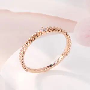 14K 리프 2mm 랩그로운 다이아몬드 반지 NPR42377