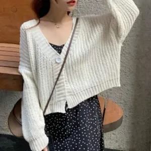 여리여리 JY11WK09 여성 가디건 하찌 숏 카디건 원버튼 여자 니트 가디건