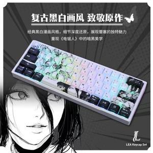 135키 레제 키캡 체인소 맨 체리 프로파일 귀여운 애니메이션 염료 승화 PBT MX 기계식 키보드 60/61/68/10