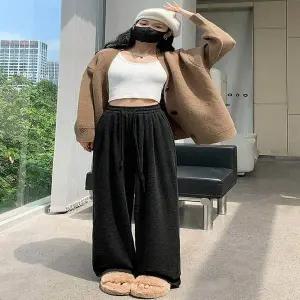 여성 MC10BM99 4컬러 벨벳 루즈핏 와이드 롱팬츠 트레이닝팬츠