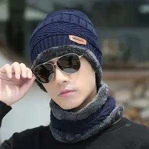 안감 융털 비니 남성 겨울 외출 넥워머 비니 세트