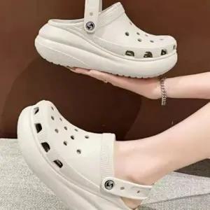 GOT-1006052 5cm 통굽 키높이 펀칭 샌들 슬리퍼