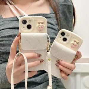 유니블링 갤럭시 s23 s22 소녀 데코덴 카드 지갑 스트랩 케이스