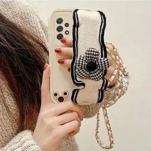 유니블링 갤럭시 s23 s22 플라워 핸드 그립 체인 스트랩 케이스