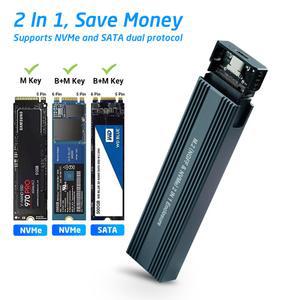 인클로저 M2 SSD 케이스 NVME USB 어댑터 PCIE OTG 포함 NGFF SATA 2230 2242 2260 2280 듀얼 프로토콜 nvme 외장케이스 case ssd 외장하드 usb enclosure