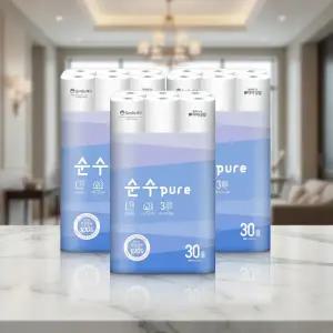 미래생활 잘풀리는집 순수PURE 3겹 화장지 25m 30롤 3팩