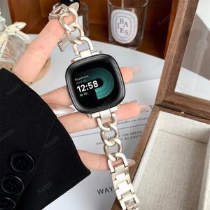 Fitbit Versa 4 용 메탈 스트랩, 고급 팔찌 손목 밴드, Lite/Sense 2