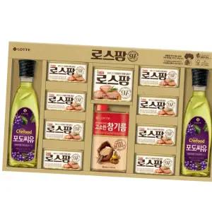 캔햄선물셋트 롯데푸드 로스팜97 ECO 포장 롯데햄 명절선물세트 (1호) (1-1호)