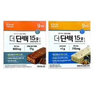 빙그레 더단백 프로틴바 18개입 혼합(크런치바 초코 9개 + 아몬드쿠키 9개)