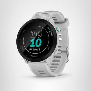 가민 포러너 55, 일일 추천 운동이 포함된 GPS 러닝 워치, 최대 2주 배터리 수명, 흰색