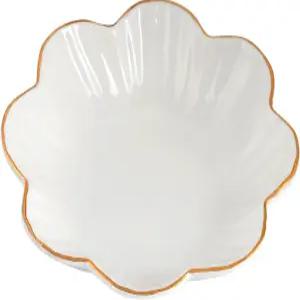 반엔조이 6인치 도자기 장식 접시와 황금 테두리 사무실 결혼식 파티 가정용 서빙 그릇 간식 과일 사탕