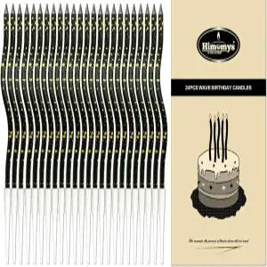 히모미스 스파이럴 롱 얇은 생일 양초 케이크 u2013 메탈릭 장식 홀더가 있는 축하 오래 지속되고 안전한