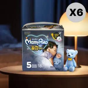 마미포코 기저귀 밤 꿀잠팬티 특대형 공용 18P 6팩 MNS