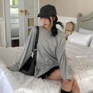 여성 면 무지 박시 라운드 긴팔 티셔츠 기본티 레이어드 이너티  -WTS0704- 봄 가을