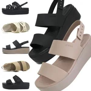 [30%즉할]크록스 브루클린 웨지 샌들 슬리퍼 힐 여성 통굽 굽높은 키높이 신발