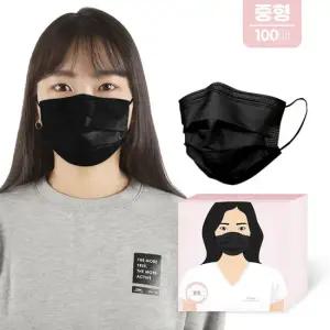 [PWX]중형 블랙마스크Q(중형100매)