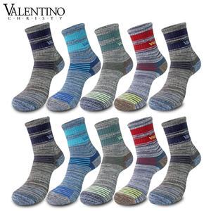 발렌티노 남성용 롱넥 히끼 두꺼운 이중바닥 스포츠 파일 중장목 양말 10켤레 SET