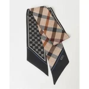 [롯데백화점]닥스 액세서리 [선물포장/쇼핑백동봉]네이비 체크프린트 실크스카프 DCSC2F121N2