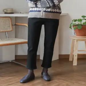 클라이언스/수비진 SP7171 융기모 허리스판 배기팬츠/여성기모청바지