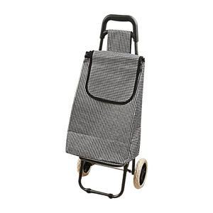 블랙체크 중형 시장바구니캐리어 접이식카트 쇼핑 핸드 바퀴달린 장바구니 손수레 구루마 가방