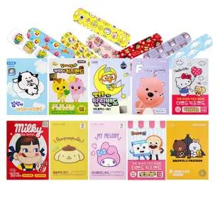 캐릭터 키즈밴드 10갑 / 대일밴드 일회용 반창고 방수 유아 어린이 학교 유치원 잔망루피 쥬쥬 뽀로로