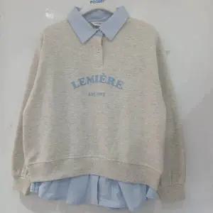 [에꼴리에][모다부평]셔츠 레이어드 카라 맨투맨티/25A3456OT_BP