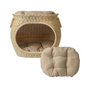 사계절 라탄 하우스 쿠션 세트 강아지 고양이 집 방석 펫침대 2단 숨숨집